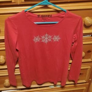 Falls Creek Red Snowflake Long Sleeved Shirt